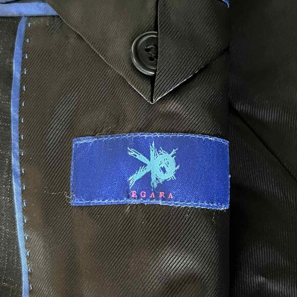 Egara Black Two Button Blazer Suit Jacket Coat Men's sz 44 Short Slim Fit - Picture 7 of 8